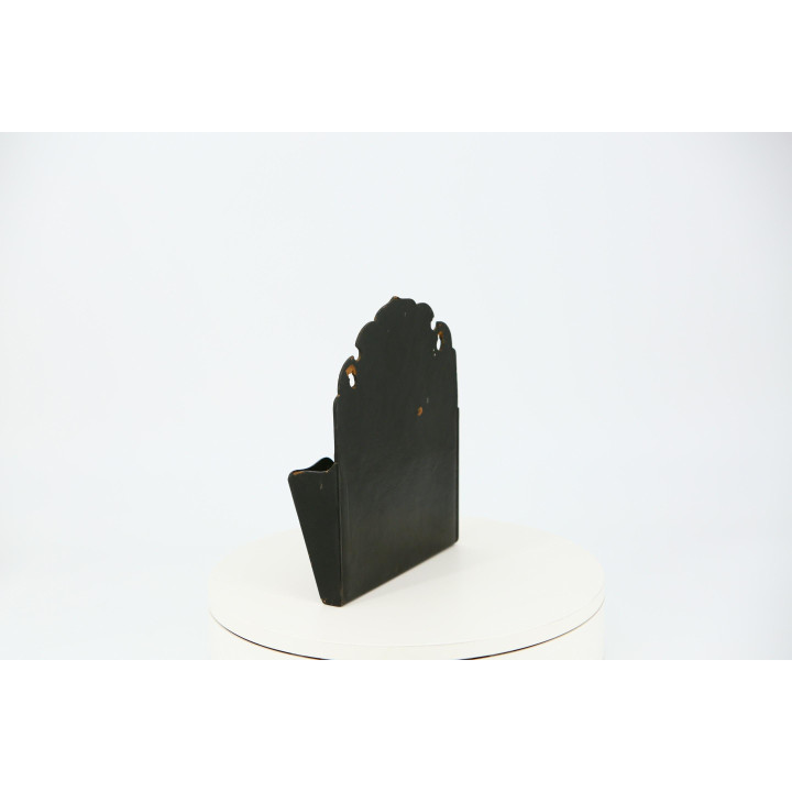 Vintage Japanese Lacquered Wood Wall Letter Holder - 1970s