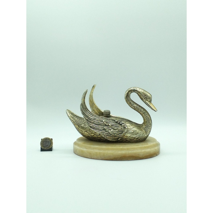 Portabicchiere Cigno Vintage 1970 | Metallo e Onice