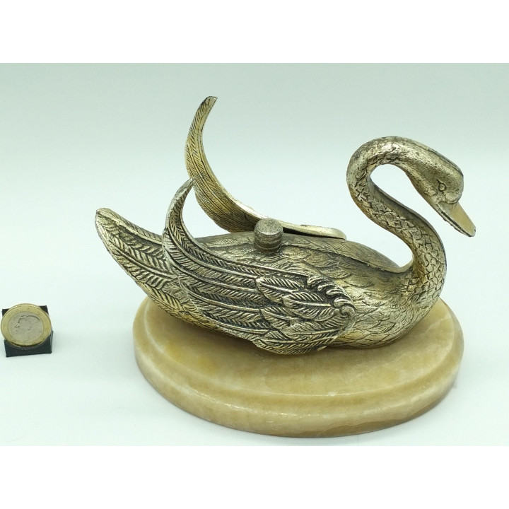 Soporte Cisne Vintage 1970 | Metal Dorado y Ónix
