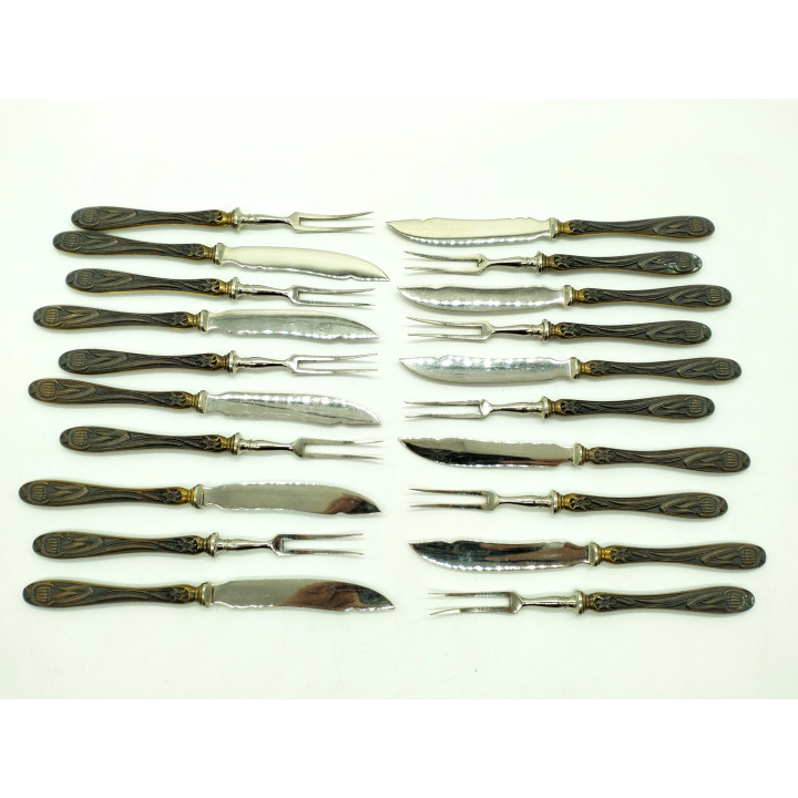 Set Posate da Dolce Art Nouveau 20 pz DRGM Germania 1910