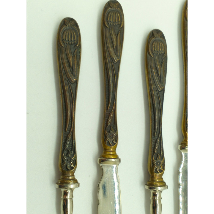 Faqueiro de Sobremesa Art Nouveau 20 peças DRGM Alemanha 1910