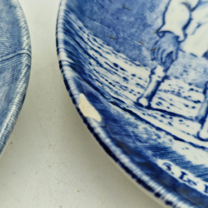 Zestaw 4 Talerzy Delft Lata 70. | Satyra Alkoholowa Ceramika