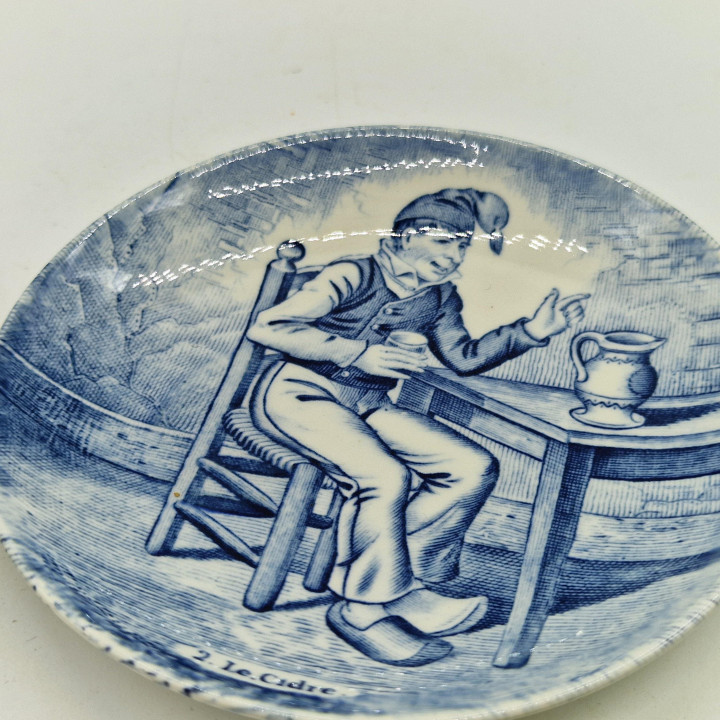 Conjunto de 4 Pratos de Cerâmica Delft Anos 70 | Sátira Alcoólica
