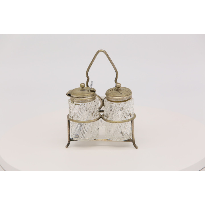 Ménage de Table Vintage 1960 | Verre Pressé et Métal