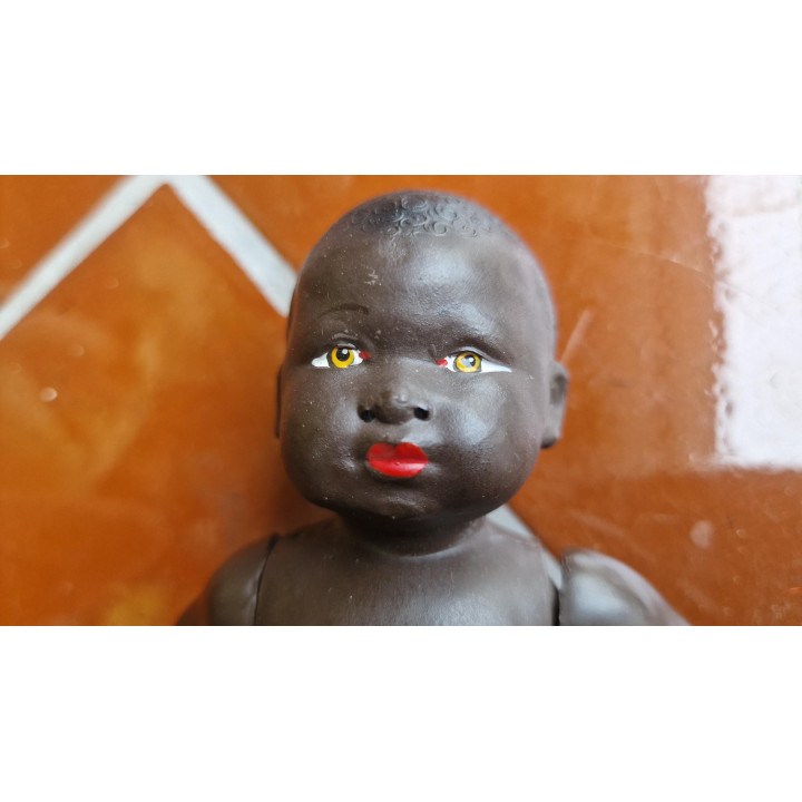 Lalka Petitcollin z Celuloidu - Afrykańskie Dziecko Lata 50.