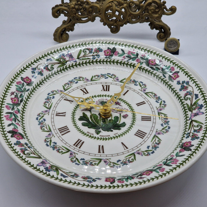Portmeirion Botanic Garden Keramik-Wanduhr Gänseblümchen 1970er