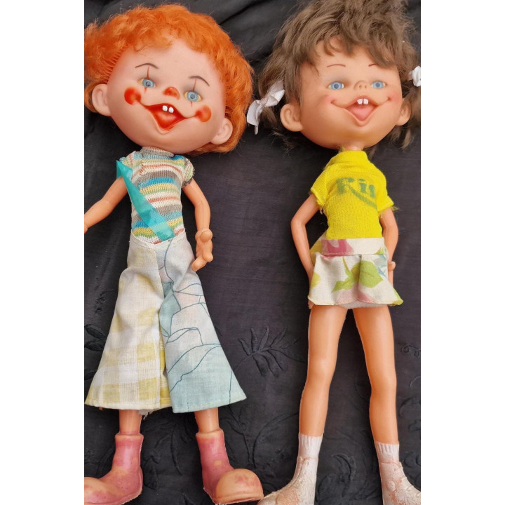 Coppia di Figure Vintage Patatín Risi - Anni '70