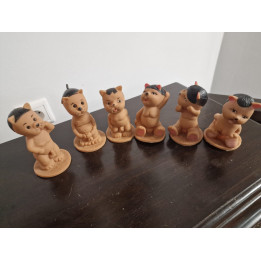 Set 6 Figure Vinile Antropomorfe Spagna anni '70