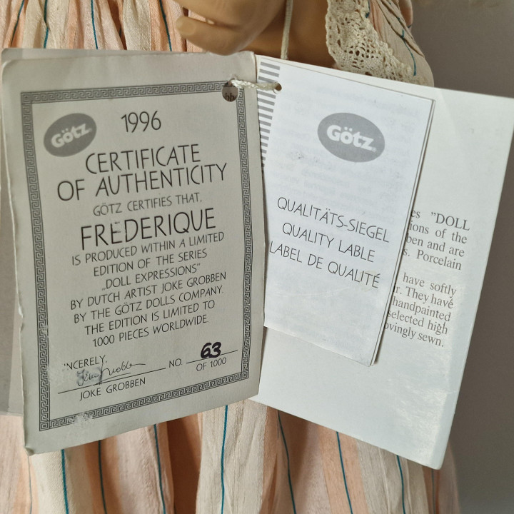 Bambola Götz Frederique 1996 Joke Grobben - Edizione Limitata